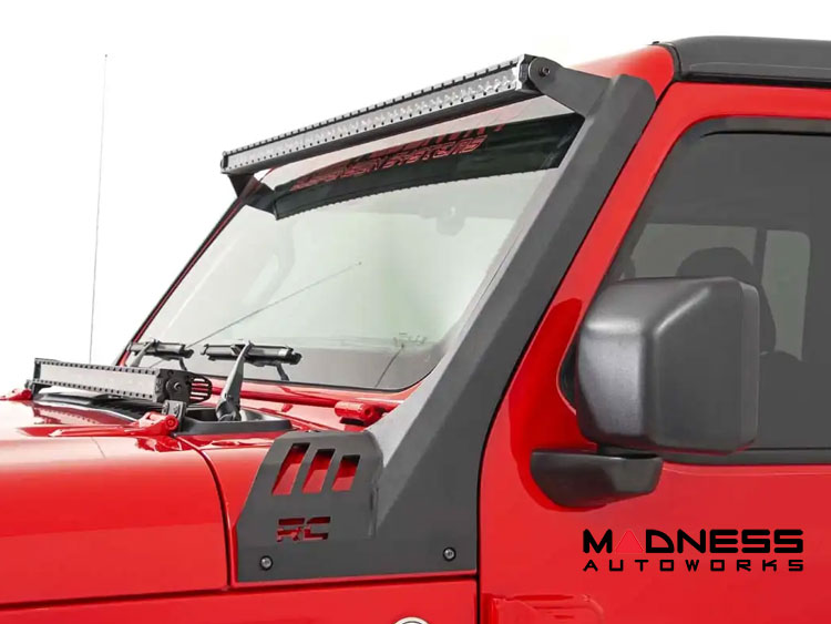 Jeep Wrangler JL Lighting Upgrade - 50in Windshield Mount - Black Series w/ White DRL - Dual Row LED